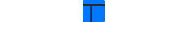 Un logotipo abstracto color azul representativo de la 'PRACTICUM ART GALLERY'